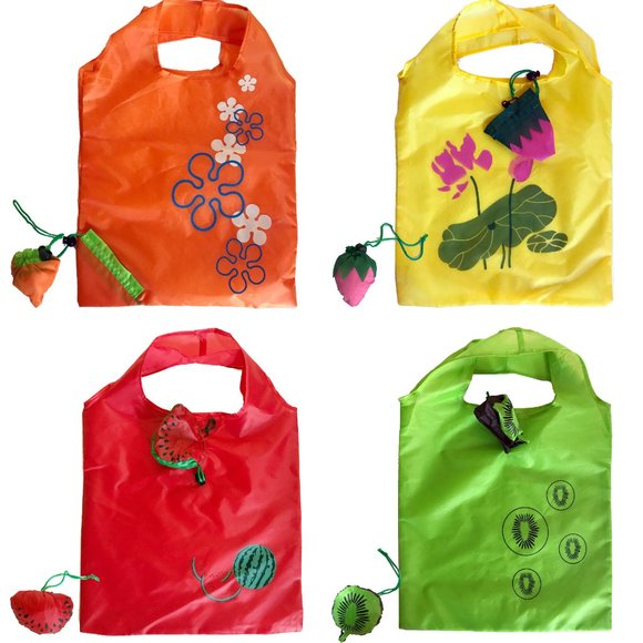 4 Bags - Fruity Reusable & Recycled Sustainable Bags, Shopping bag, Grocery bag - Picture 1 of 8